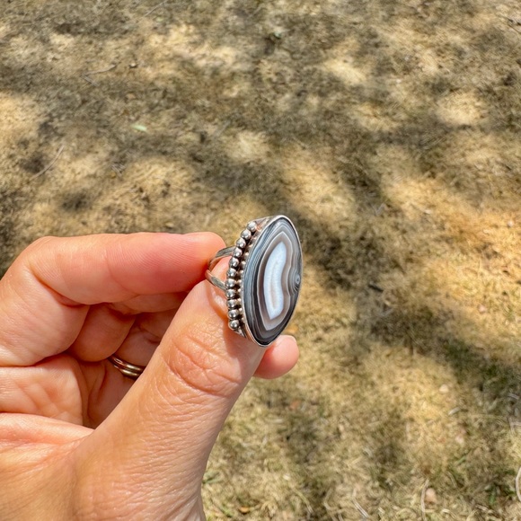 Sterling Silver Botswana Agate Ring - Picture 1 of 3